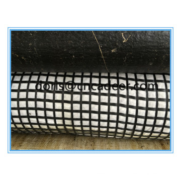 Geogrids de fibra de vidro revestido com betume Composto com Geotextil